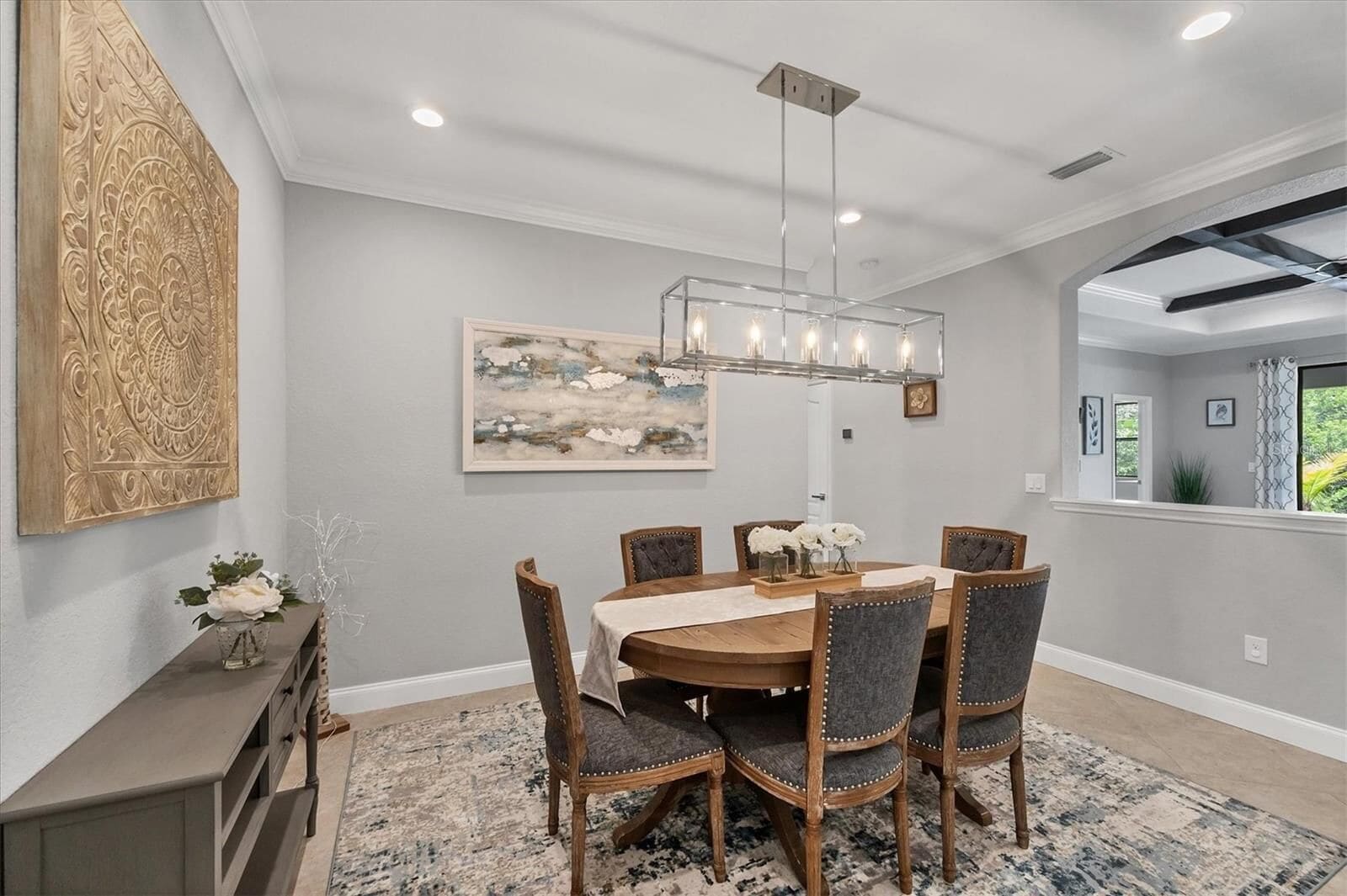 Dining room seating six