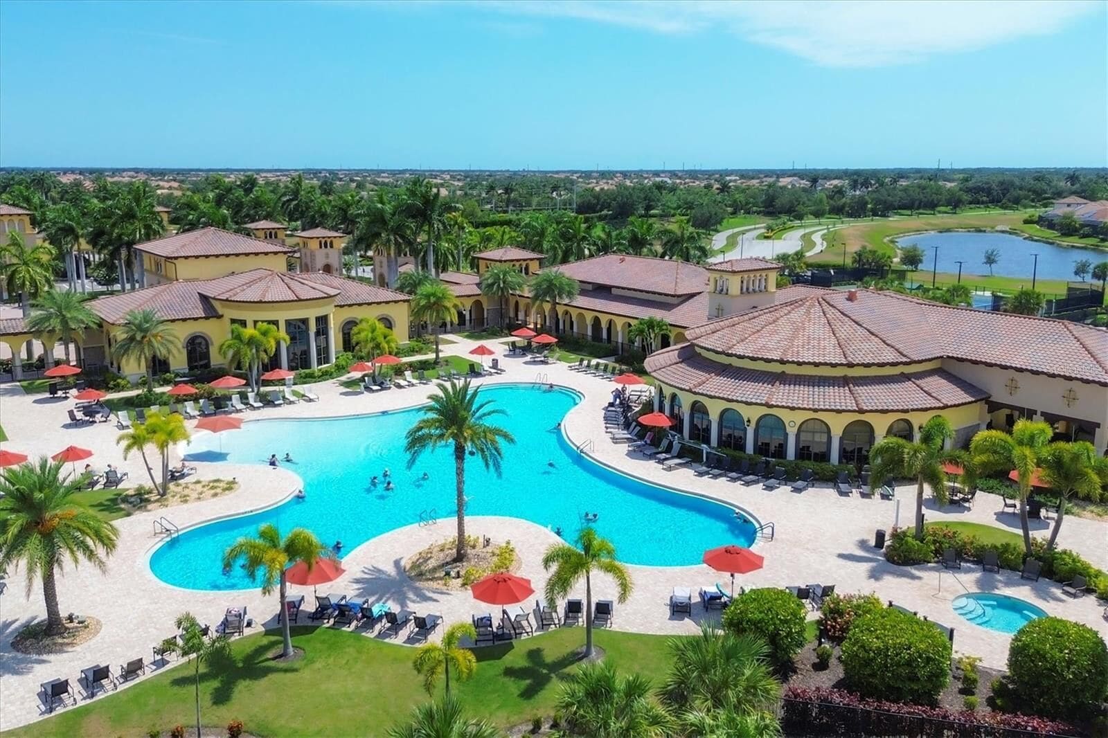 The community resort pool (shared, not private)