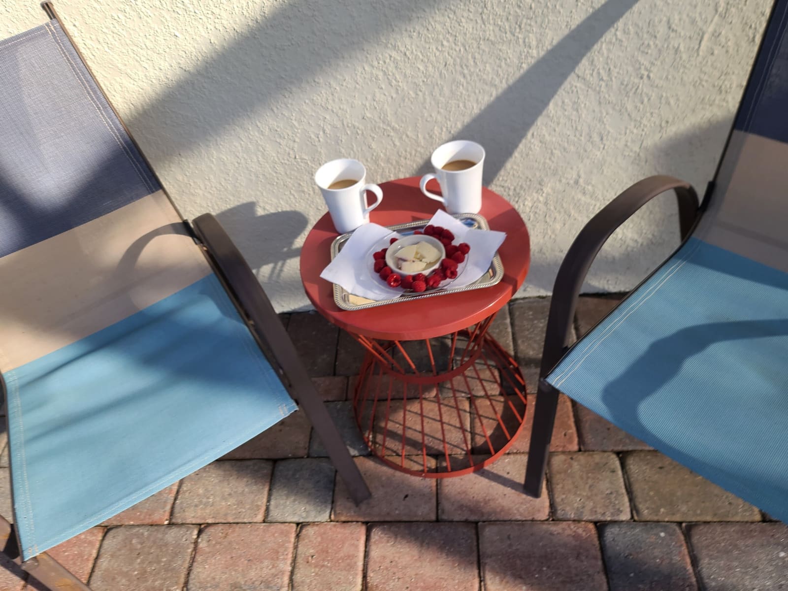Coffee on the porch table