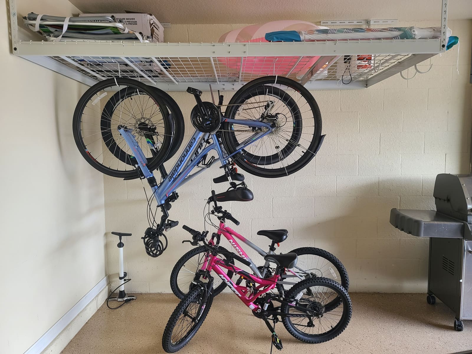 Two of the four bikes kept in the garage for guests