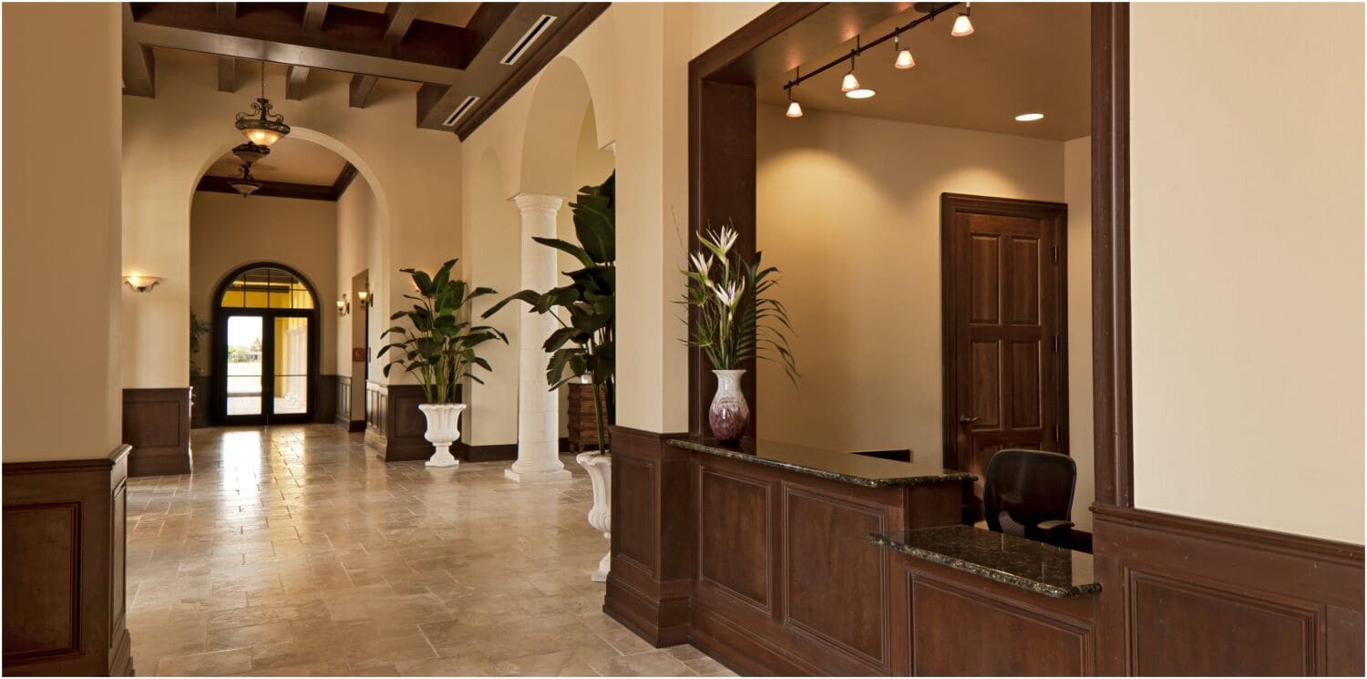 Clubhouse lobby and reception (shared)