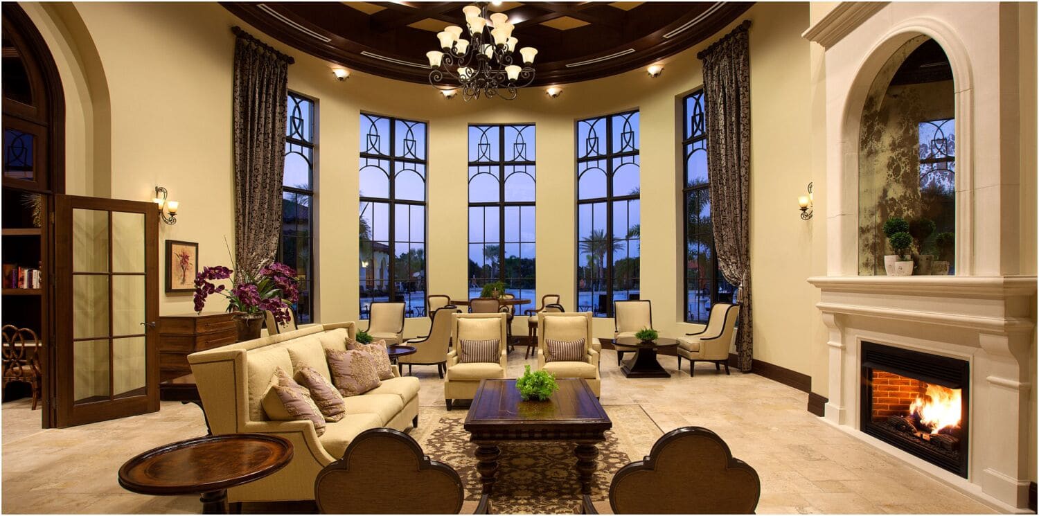Clubhouse lounge with fireplace (shared)